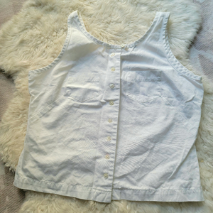 Banana Republic Button Up Tank Top White